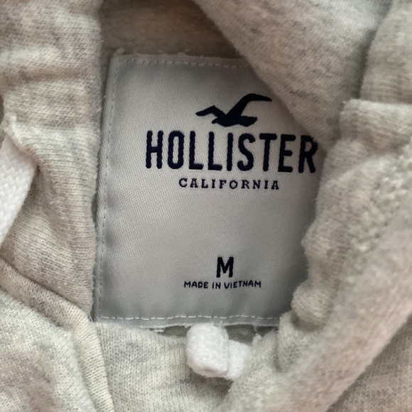 white hollister cropped hoodie medium - Picture 3 of 4